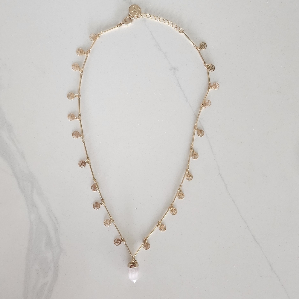 Tree Of Lofe Gold Necklace Stone
